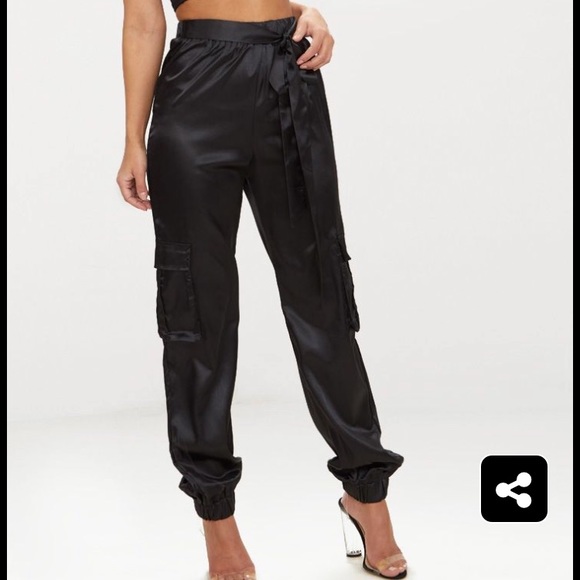 black cargo trousers pretty little thing